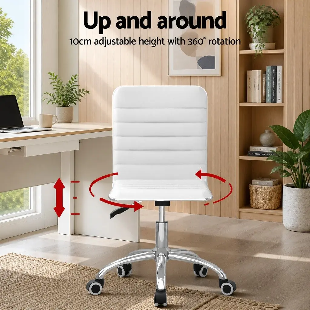 Foldable Computer Desk and Office Chair Set in White
