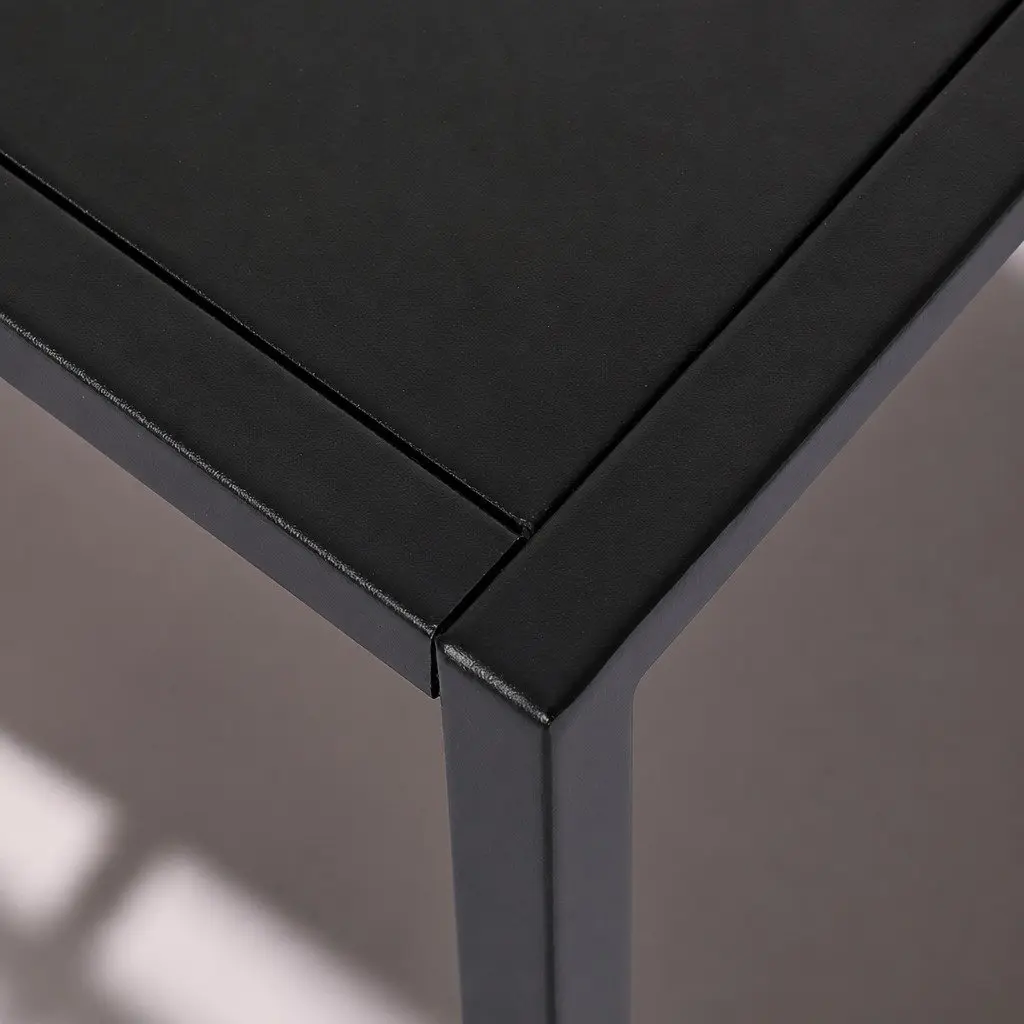 2-Tier Console Table Black Powder-coated Steel 90cm W x 30cm D x 80cm H