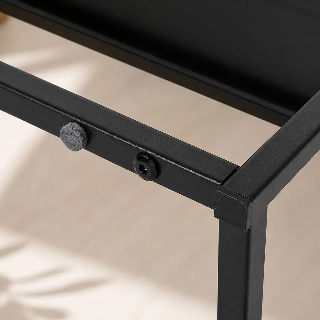 3-Tier Black Console Table for Entryway Storage