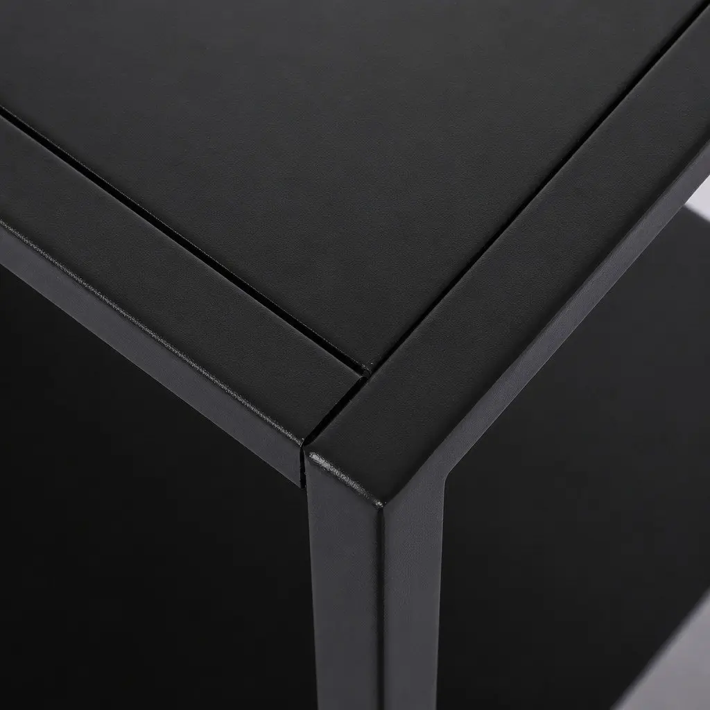 3-Tier Black Console Table for Entryway Storage