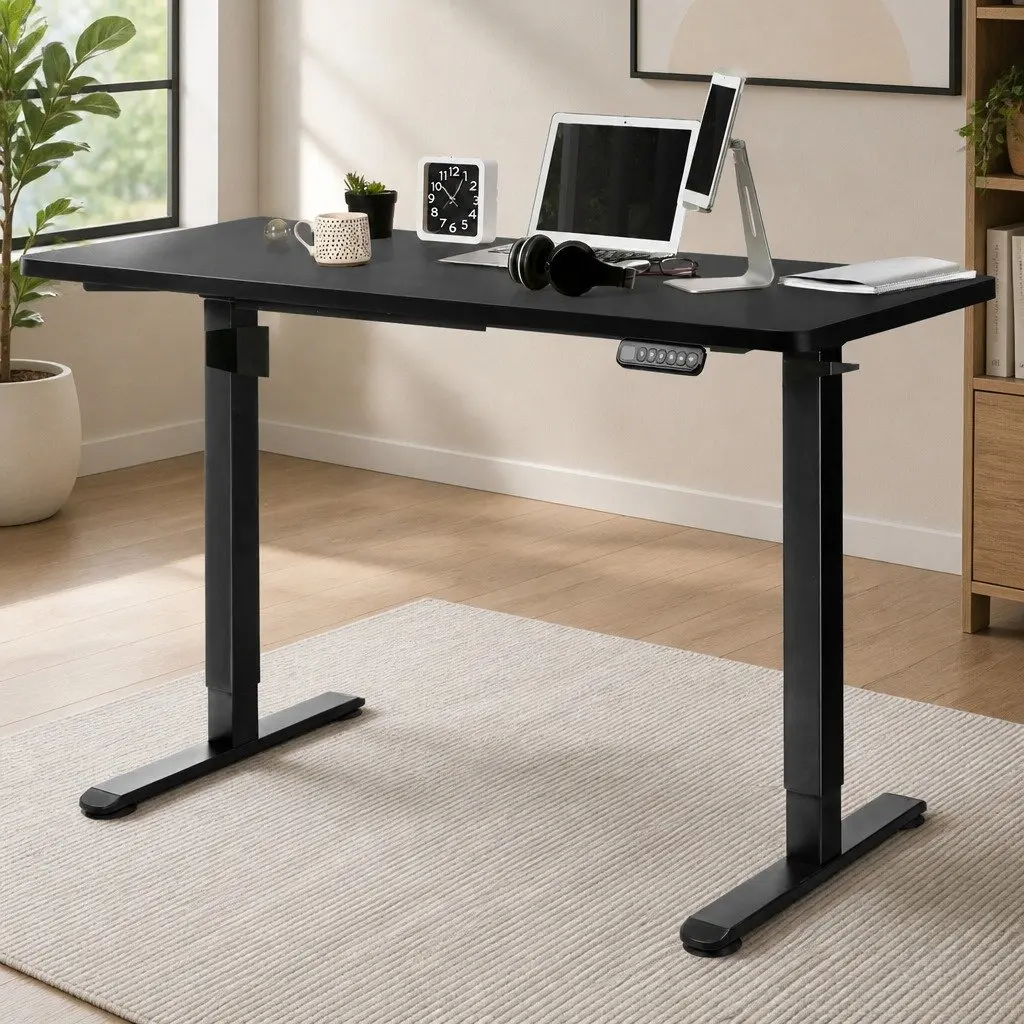 Desktop Table Top Black 120x60cm MDF Veneer Office Workstation Surface