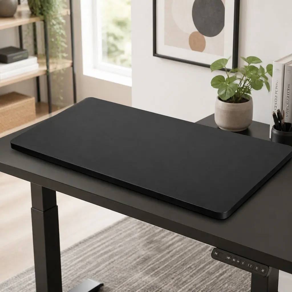 Desktop Table Top Black 120x60cm MDF Veneer Office Workstation Surface