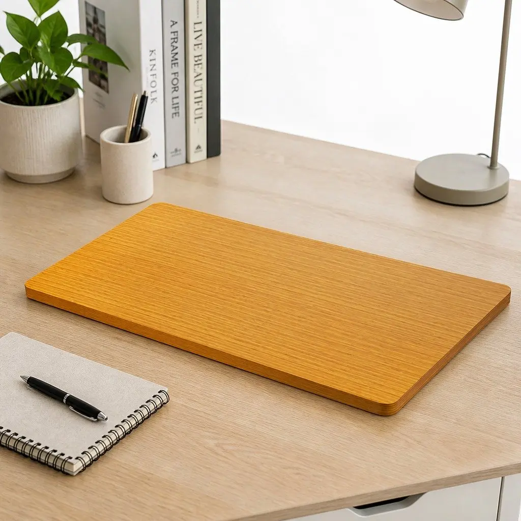Desktop Tabletop Motorised Adjustable Natural MDF Veneer 120x60cm Office Work
