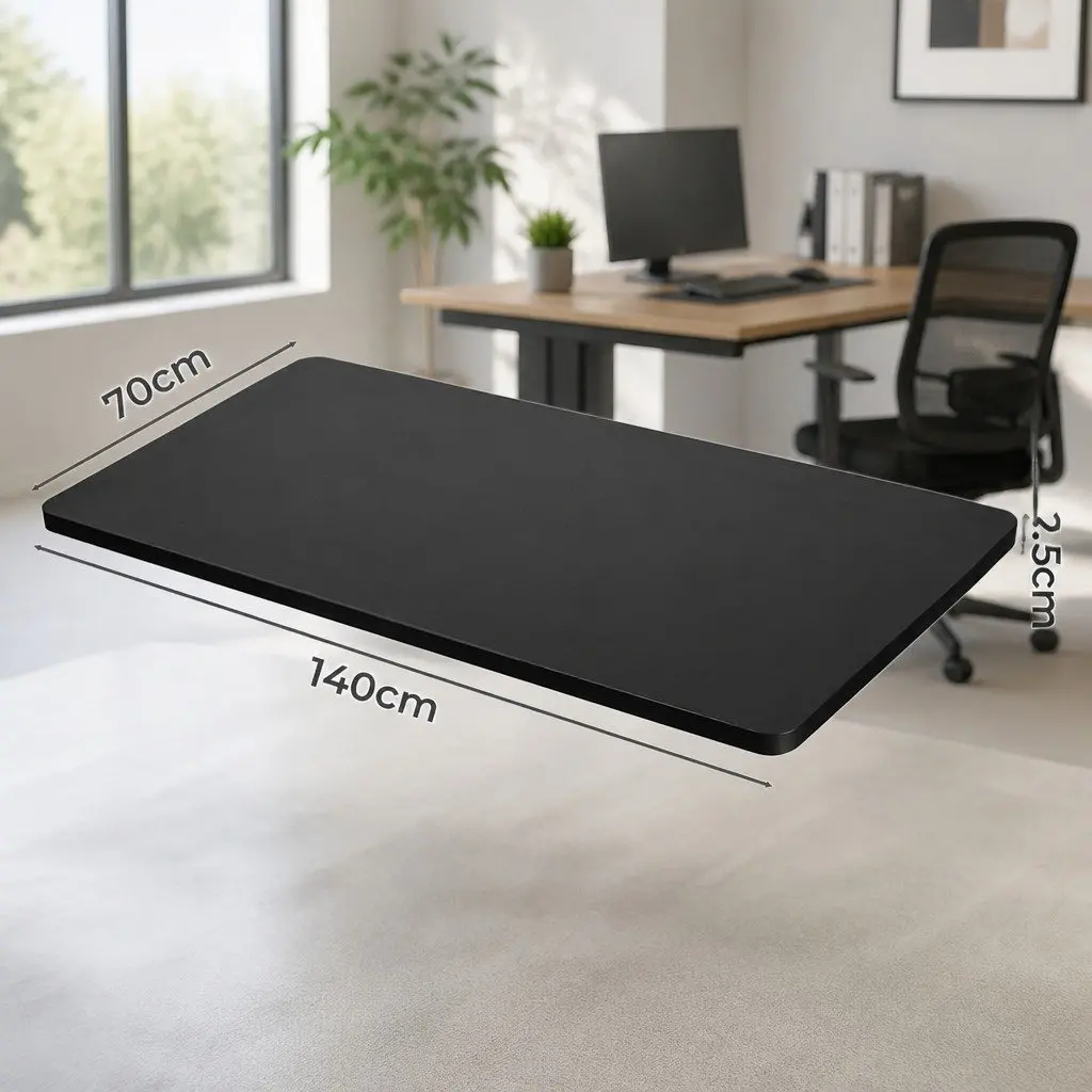 Black Particle Board Desktop Table Top 140x70cm