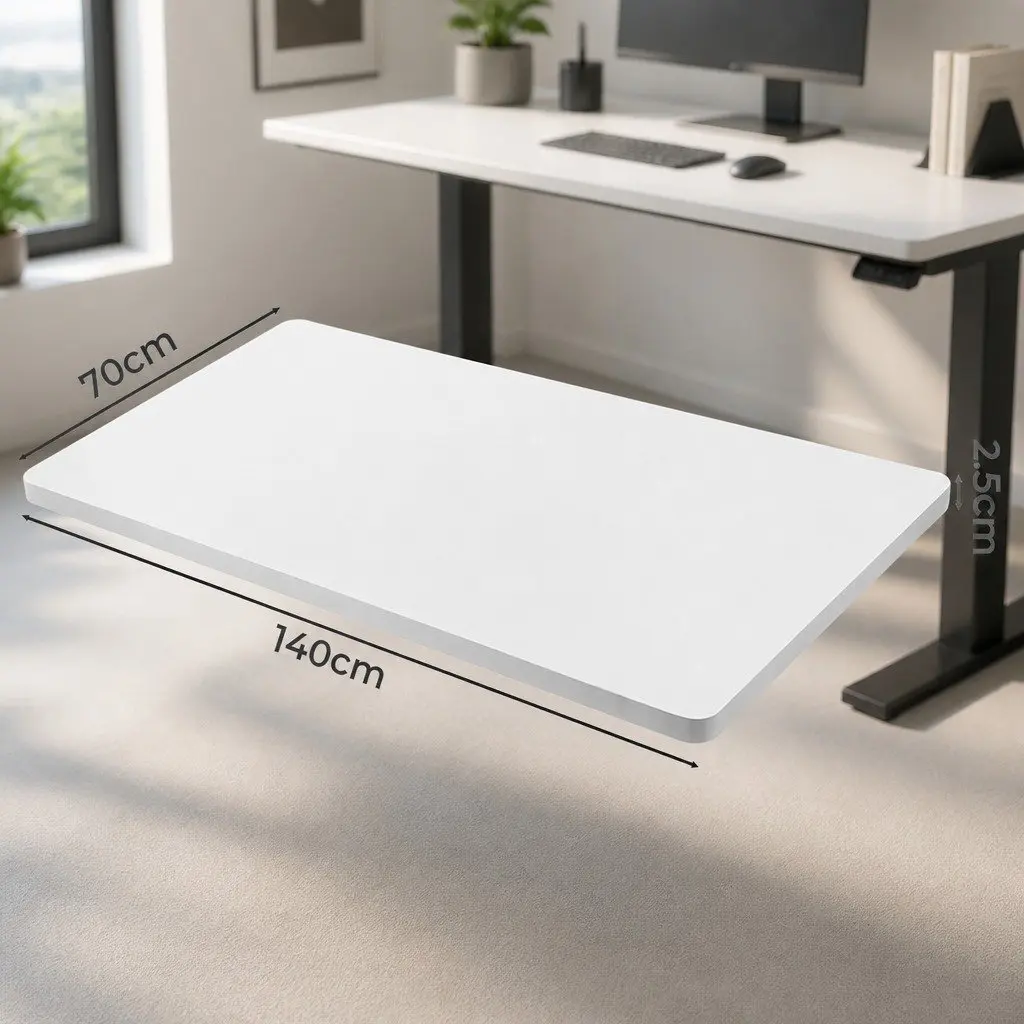 White Particle Board Desktop Table Top 140x70cm