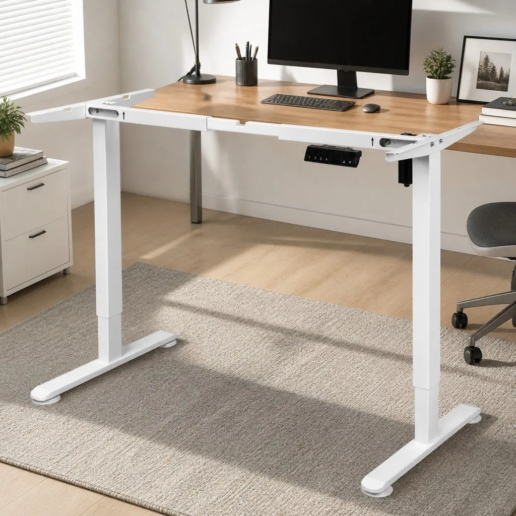 White Motorised Standing Desk Frame for Home or Office