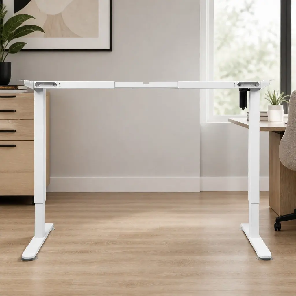 White Motorised Standing Desk Frame for Home or Office