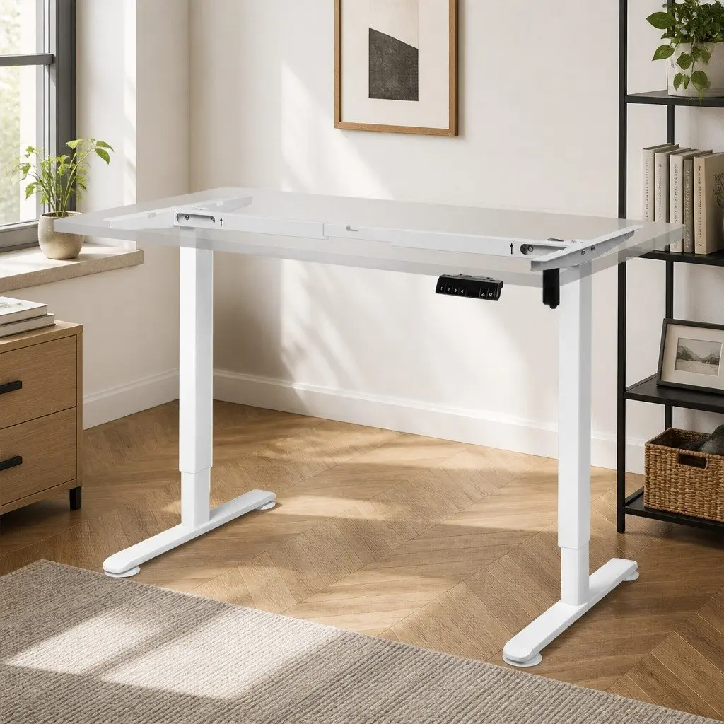 White Motorised Standing Desk Frame for Home or Office