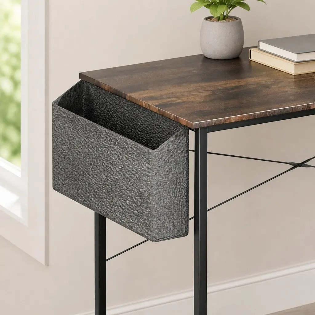 Computer Desk Industrial Style 100cm MDF Steel Home Office Workstation