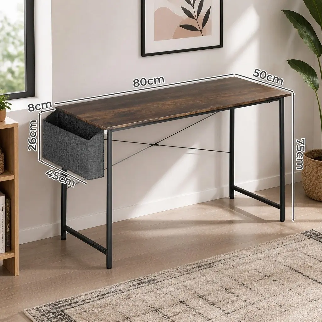 Computer Desk Industrial Style 80cm MDF Metal Frame Home Office