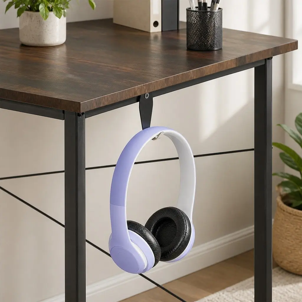 Computer Desk Industrial Style 80cm MDF Metal Frame Home Office