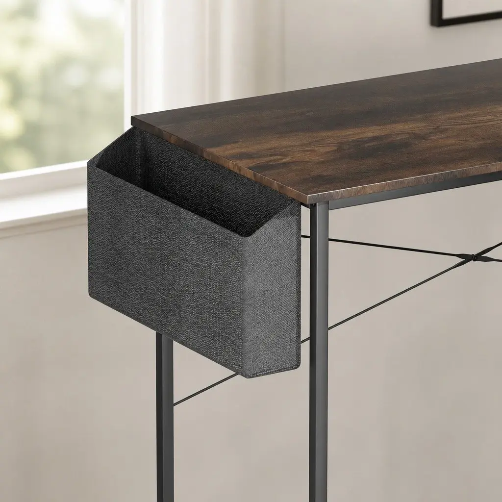 Computer Desk Industrial Style 80cm MDF Metal Frame Home Office
