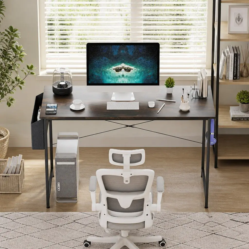 Computer Desk Industrial Style 80cm MDF Metal Frame Home Office