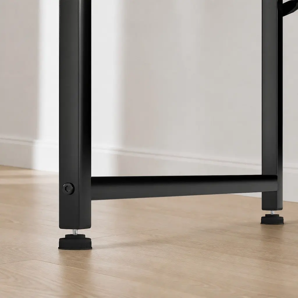 L-Shaped Black Gaming Desk for Home Office & Study