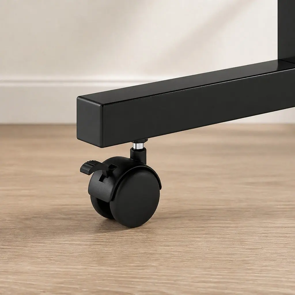 Height Adjustable Standing Desk Mobile Workstation 80cm x 40cm Brown Particle Board Steel