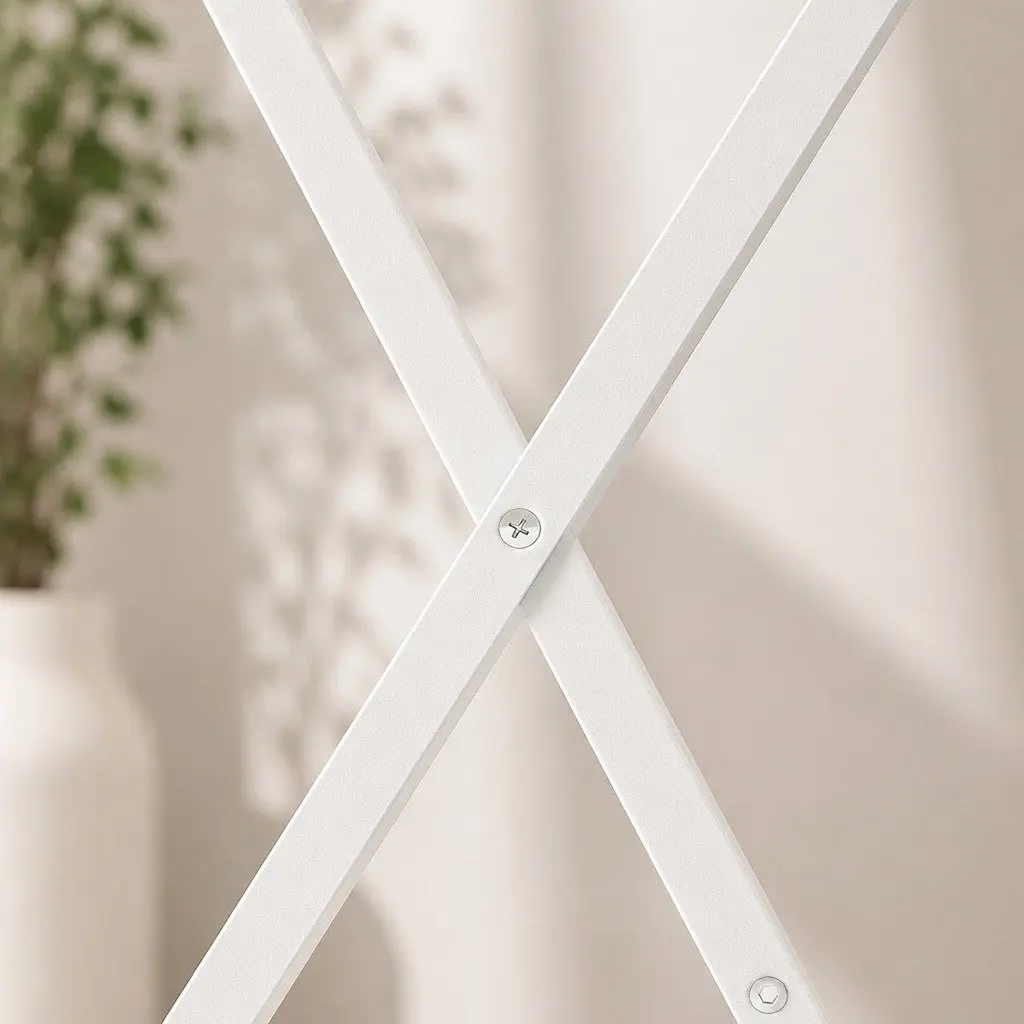 Foldable Computer Desk White 67.5 x 45 x 84 cm 15mm Particle Board PVC Steel Frame