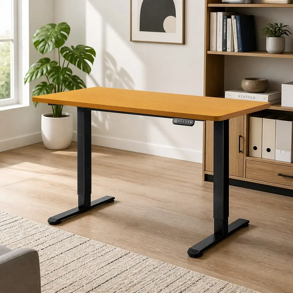 Motorised Standing Desk Adjustable 120cm Natural Desktop Electric Height Sit