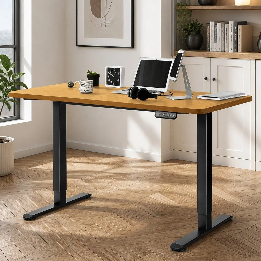 Motorised Standing Desk Adjustable 120cm Natural Desktop Electric Height Sit