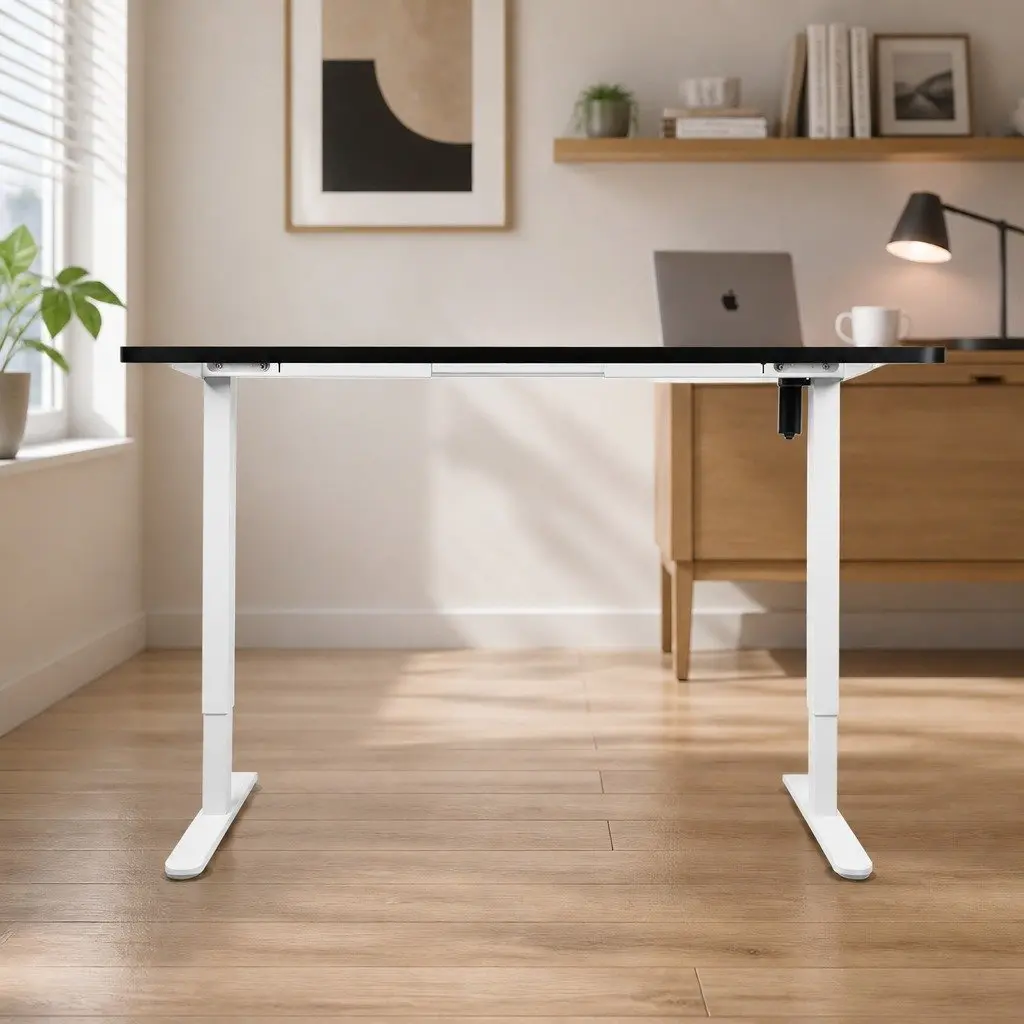 Motorised Standing Desk Adjustable Height Electric Frame 140cm Black Office