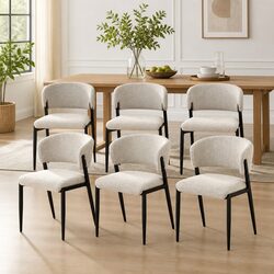 Durable Beige Dining Chairs Set of 6 for Everyday Use