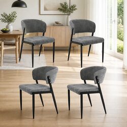 Durable Set of 4 Grey Dining Chairs with Comfort Features