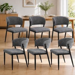 Durable Grey Dining Chair Set of 6 for Everyday Use