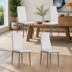 Set of 4 Comfortable Dining Chairs with Channel Tufting