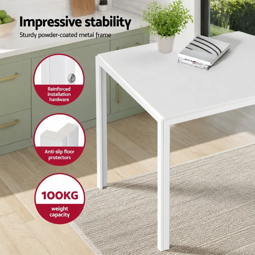 7 Piece Dining Set with Table and 6 White Chairs