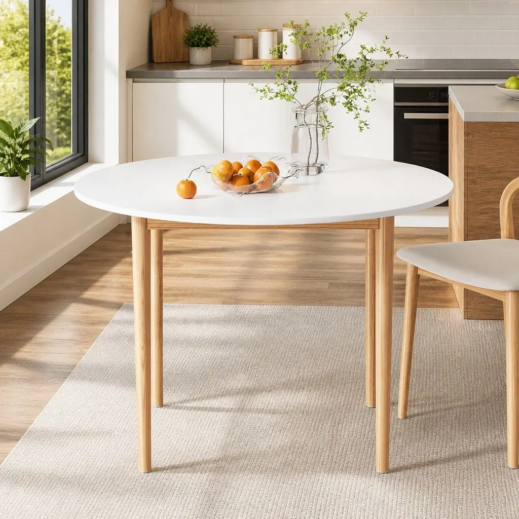 Nordic Style Round Dining Table 108CM in White