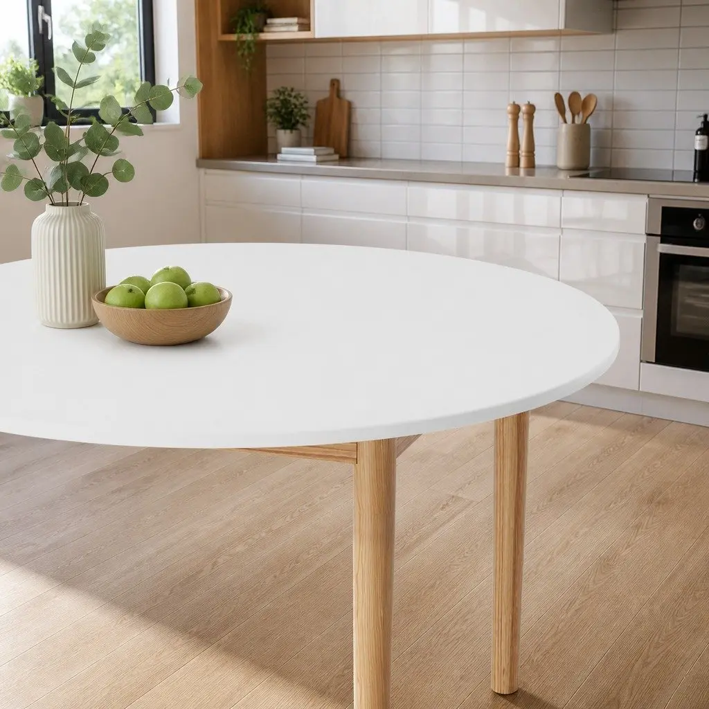 Nordic Style Round Dining Table 108CM in White