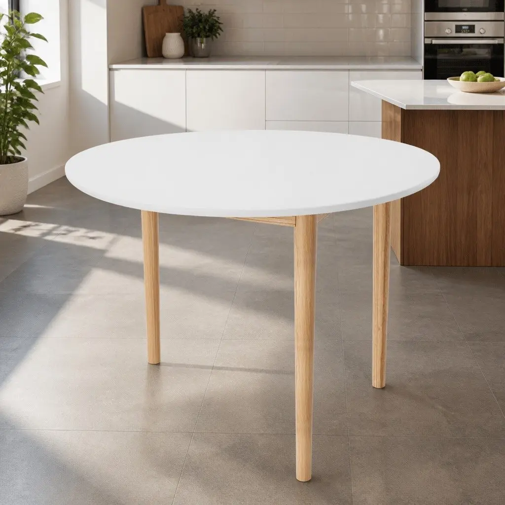 Nordic Style Round Dining Table 108CM in White