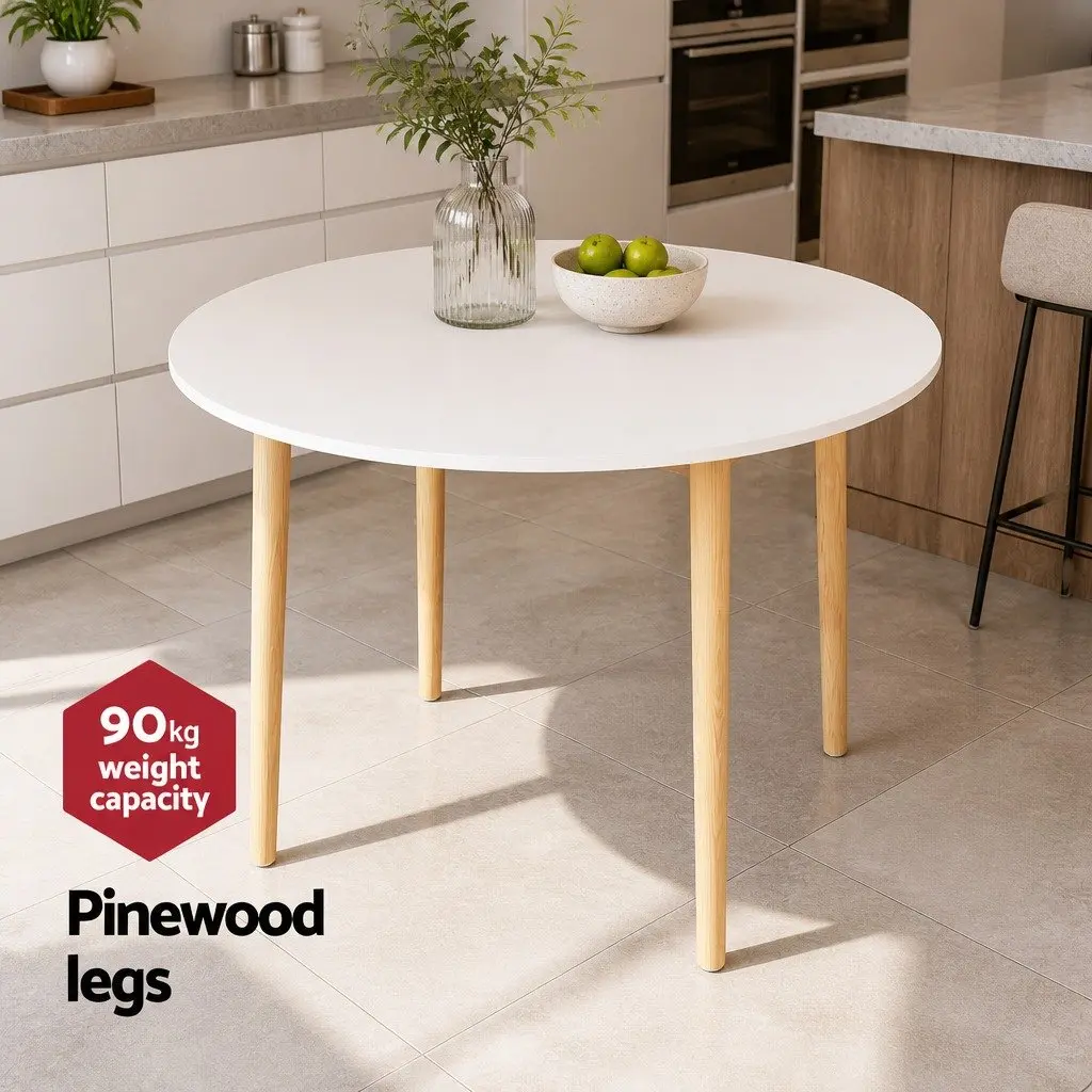 Nordic Style Round Dining Table 108CM in White