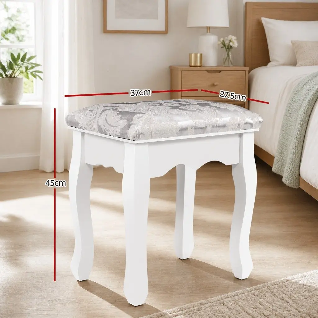 White Velvet Dressing Table Stool for Bedrooms