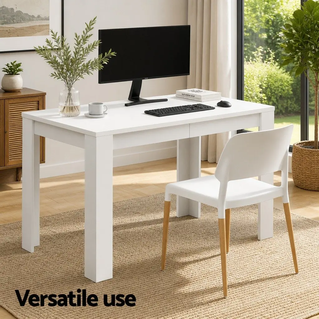 White Dining Table and 4 Chairs Set Wooden Kitchen Café Dining Room Furniture