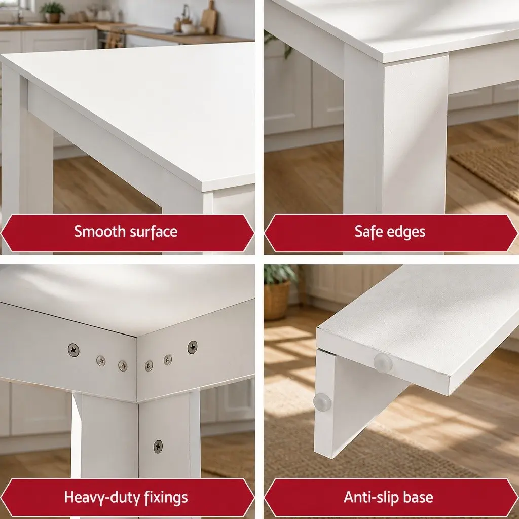 5-Piece Dining Table and Chair Set with Sherpa Upholstery