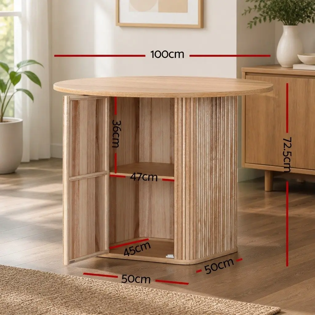 4-Seater Dining Set Square 100cm Pine Wood Kitchen Furniture