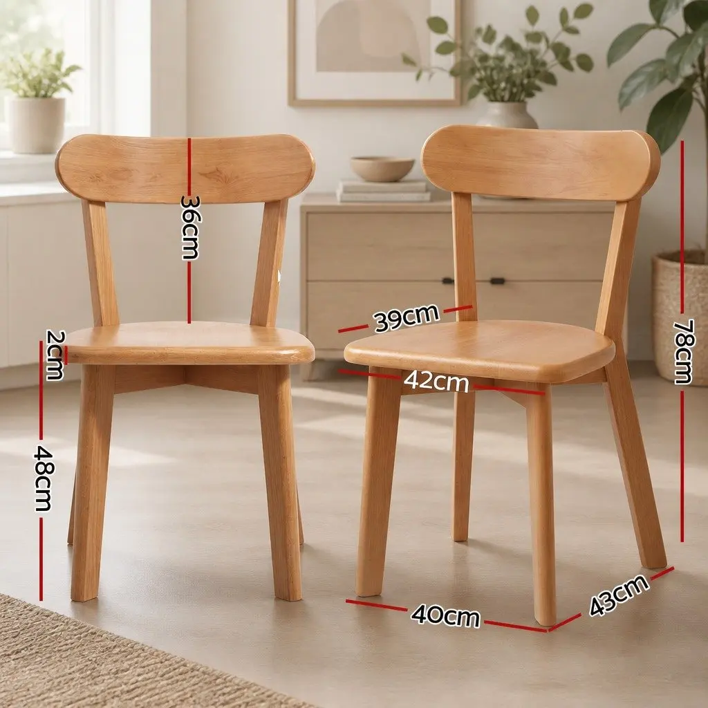 4-Seater Dining Set Square 100cm Pine Wood Kitchen Furniture