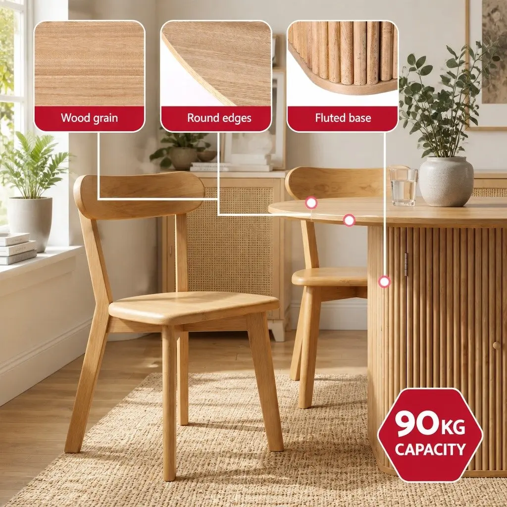 4-Seater Dining Set Square 100cm Pine Wood Kitchen Furniture