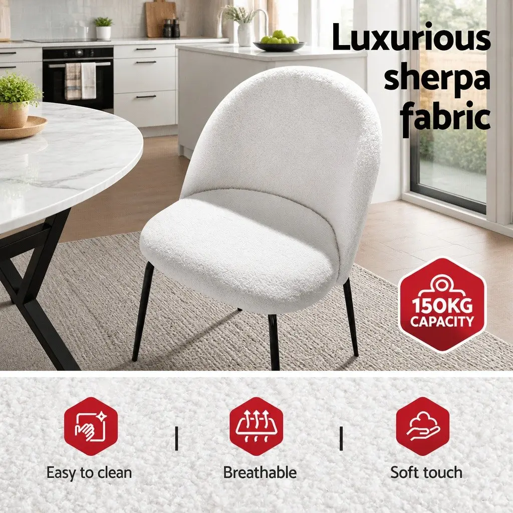 Dining Set Round Marble White Modern 4 Piece Kitchen Furniture