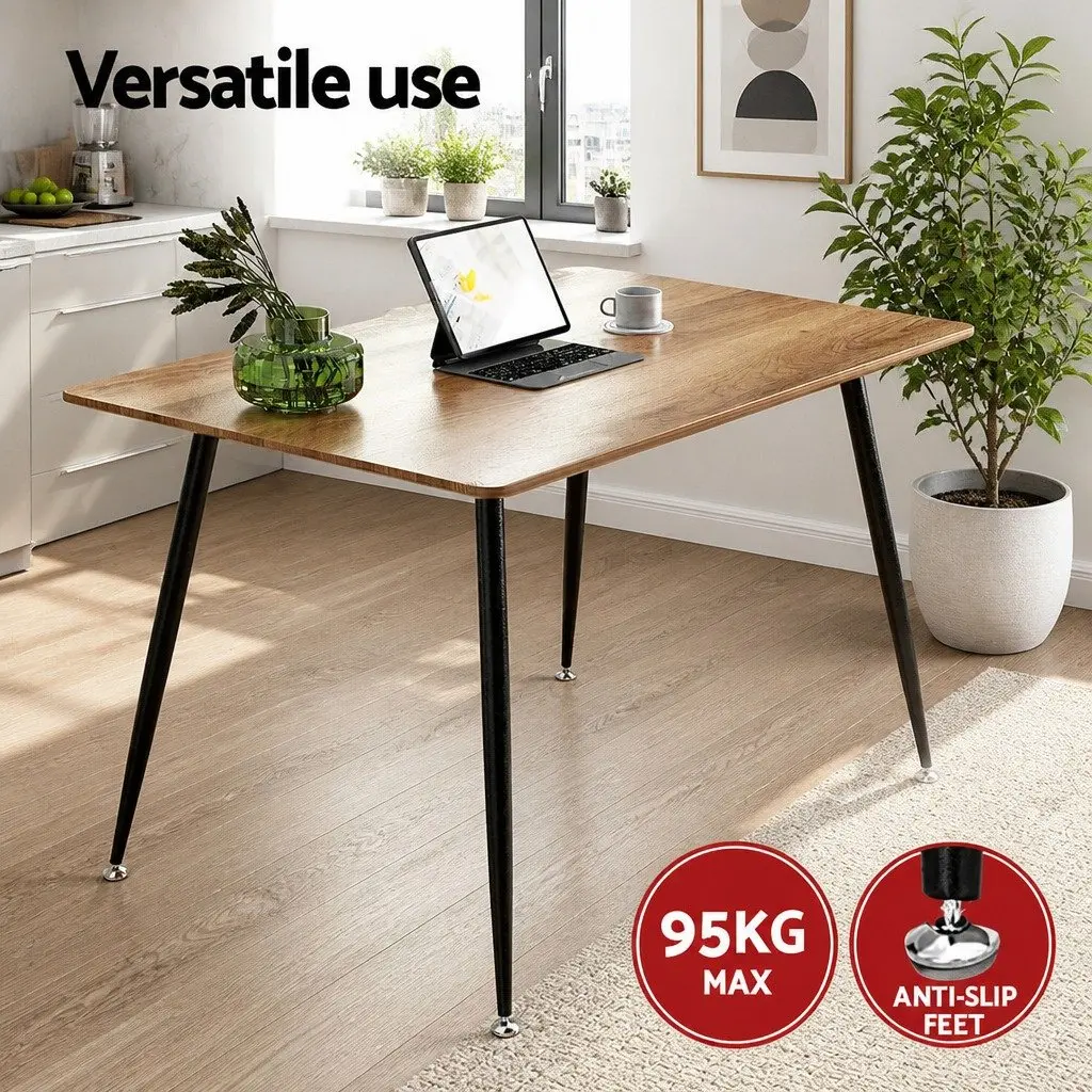 Dining Set MDF Tabletop Metal Legs Industrial Style Grey Oak with 4 Chairs Upholstered Dark Grey Velvet Seats