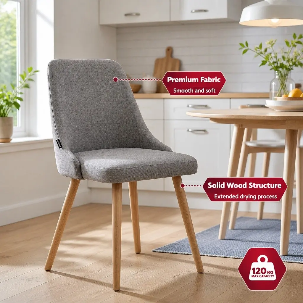 Round Dining Table and Chairs Set 5 Piece Compact Kitchen Furniture White Grey Wood