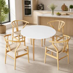 Round Dining Table with 4 Chairs for Cozy Spaces