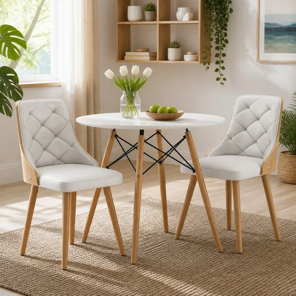 3-Piece Round Dining Table and Chairs Set