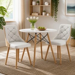 Elegant 3-Piece Round Dining Table and Chairs Set