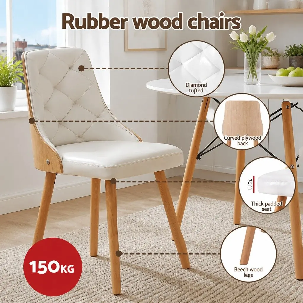 3-Piece Round Dining Table and Chairs Set