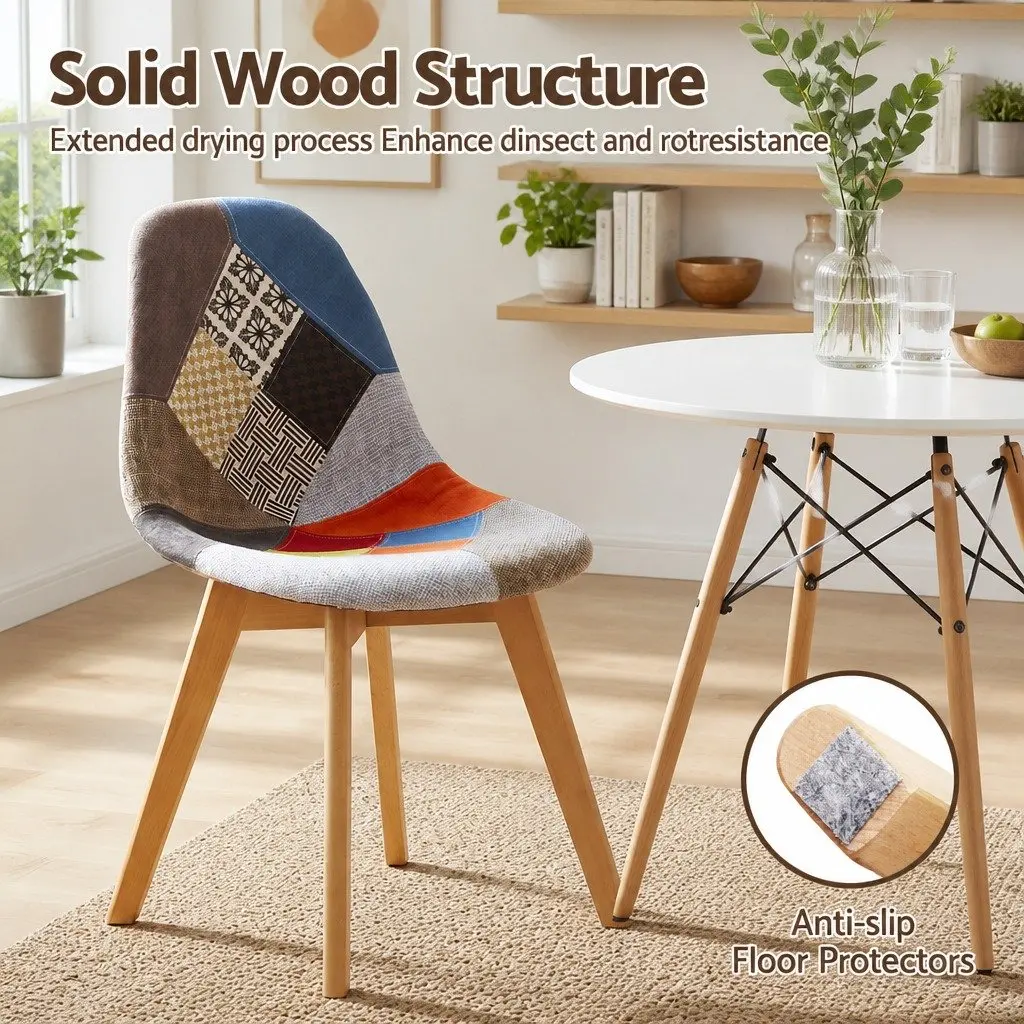 Dining Set Round 90cm 3 Piece MDF Table and Beech Wood Chairs