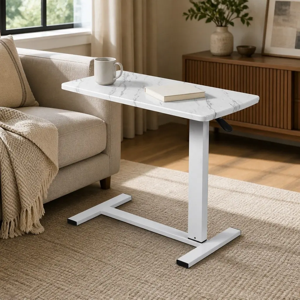 Height Adjustable Sofa Bed Side Table with Wheels