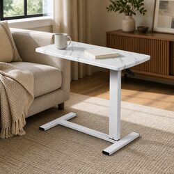 Comfortable Height Adjustable Sofa Bed Side Table with Wheels