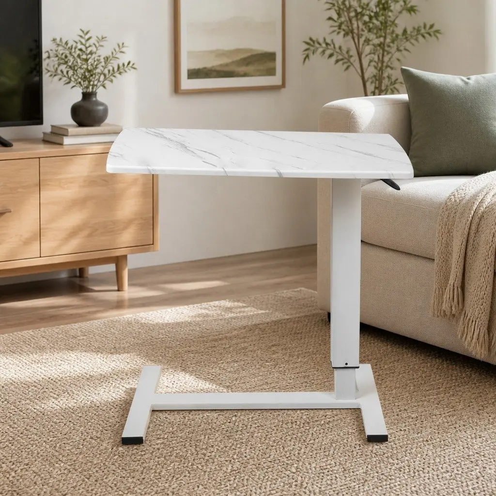 Height Adjustable Sofa Bed Side Table with Wheels