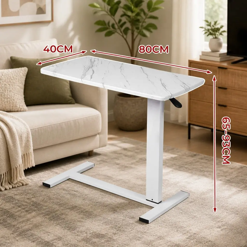 Height Adjustable Sofa Bed Side Table with Wheels